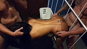 latina slut milf fucks arrested men through bars for husband