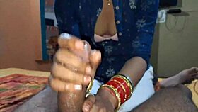 desi village bhabhi massage ends in cum mouth