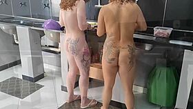 im fuckin two hot sluts naked in kitchen makin snacks