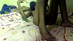 Brunette masturbates with cucumber in homemade video
