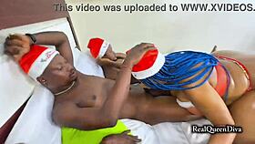 Naughty slut craves Christmas gangbang cum loads