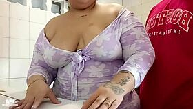 hidden cam films him pounding me hard alone in kitchen