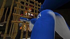 blue vixen furry shemale gets bdsm fucked properly in latex cartoon