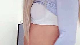 Webcam transsexual casually tests out fresh outfit and toys