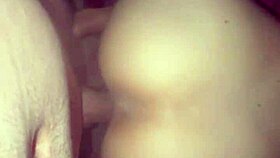 Skinny Brazilian rabuda bends for lover's hot cum on ass