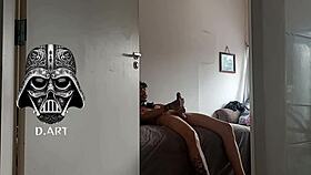 Hidden cam catches gym guy sniffing blonde's sweaty panties