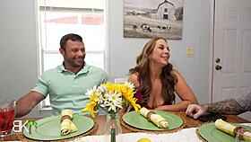 Milf lures in huge cock stud as clueless partner chats on work call