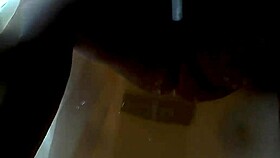 Chubby BBW flaunts fat belly in steamy wet shower play