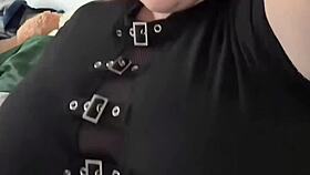 BBW Goth GF Creams Pussy on Huge Dildo for Viewer