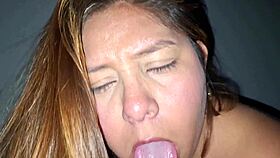 close up bbw latina brunette babe chubby curvy plays huge dildo pov natural tits shaking homemade