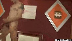 foxy brunette shemale craves that rock hard cock suck