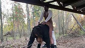 big tits milf moans loud outdoor public fucking huge black cock creampie