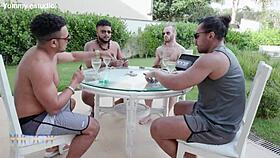 Naughty Brazilians Giih Spanvic And Jasminy Villar Fucked By Four Studs In Double Anal!