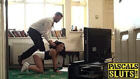 Teen Subslut Gets Spanked, Deepthroated, and Pounded Hard