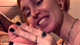 imagine choking on those fat latina feet while licking her big natural tits