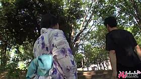 saki aoyama kimono blowjob park uncensored