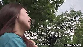Japanese babe tomomi matsuda moans as fingers plunge her hairy uncensored pussy deeply