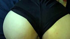 Amateur 18-year-old's flawless white ass gets fucked shorts staying on