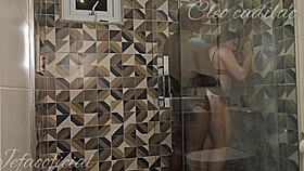 cleo cadillac's tight ass takes monster black cock in shower