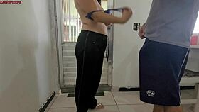 curvy latina neighbor sends young big ass girl for eggs but gets kitchen pounding
