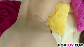 Sxy teen Annie Whorehall rides monster cock POV in dorm hardcore closeup fuck