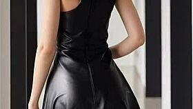 Bored Brunette Boss Bitch Craves Leather Office Muff Dive