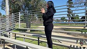 😈 Yolanda Yamz curvy brunette milf creamed outdoors by Rome Major's big cock 🍆💦