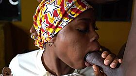 This ebony babe from nigeria rides big black cock like a pro, shaking her ass perfectly