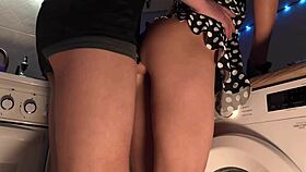 monster cock pounds juicy 18yo slut bent over kitchen counter in panties while cooking dinner cum on ass
