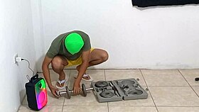 milf sneaks into gym hunk's place after aerobics watch, flirts for hardcore doggystyle bang