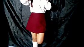 horny mexican babe masturbates publicly after school