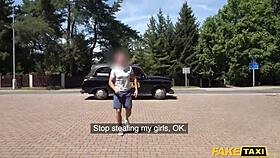 Fake taxi anal threesome pounds blonde Cherry Kiss bent over with agent