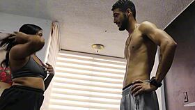 Boxing coach stuffs dick in petite indian student's eager mouth