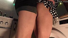 monster cock pounds juicy 18yo slut bent over kitchen counter in panties while cooking dinner cum on ass