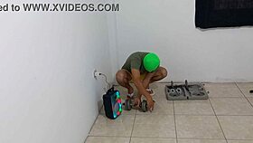 milf sneaks into gym hunk's place after aerobics watch, flirts for hardcore doggystyle bang