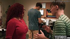 aren't these horny teen students double penetrating that busty milf teacher in class?