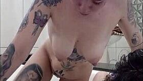 Steamy bathtub sex builds tension with cum in mouth splash 💦🛁