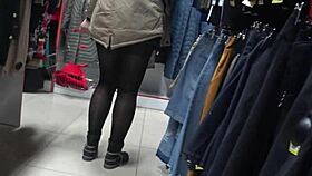 hidden cam spies juicy pawg legs in mall fitting room