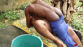 Cool morning outdoor doggystyle with big cock slamming her wet pussy and huge ass!