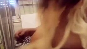 Shaved pussy tease in homemade petal update closeup.