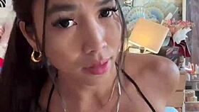 jerk off hard to this asian transgirl's big tits challenge game!