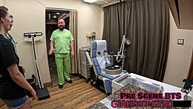 nurse bunny spreads and fingers during intense patient exam