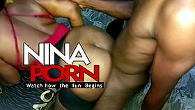 This ebony babe moans as her tight pussy gets fucked deep in bed