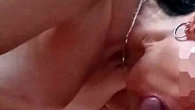neighbor loves sucking hard cock until milk explodes on tits