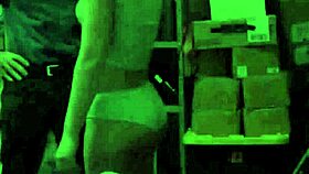 Blonde shoplifter Daisy Stone deals with guard Leo