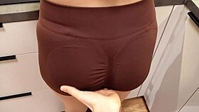 girlfriend's curvy ass pounded in kitchen before neighbors show