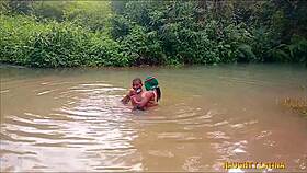 fuck this naughty classmate hard with big cock at village river bath