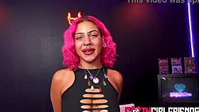 tattooed goth nali marie rides horny cock in her shaved pussy