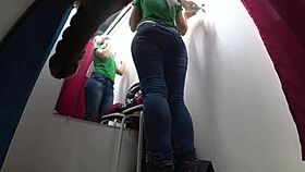 hidden cam spies juicy pawg legs in mall fitting room