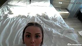 Picked up babe takes rough doggystyle creampie inside her tight pussy